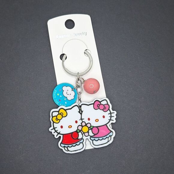 Hello kitty pink bow rainbow cloud charm bead ac… - Picture 1 of 2